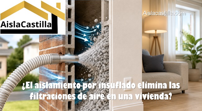El aislamiento por insuflado elimina las filtraciones de aire en una vivienda