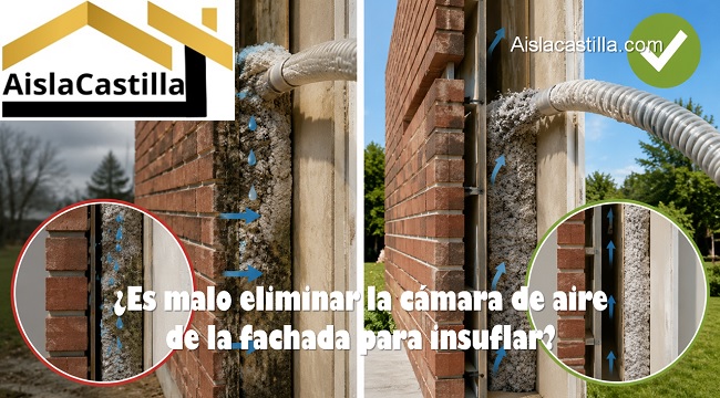 Es malo eliminar la cámara de aire de la fachada para insuflar